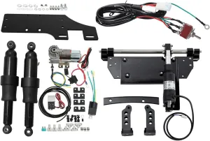 TCT-MOTORPARTS Adjustable Rear Air Ride Suspension Kit & Electric Center Stand Fit for Harley Harley Touring Bagger Electra Glide Street Glide Road Glide Ultra Classic 2009-2016