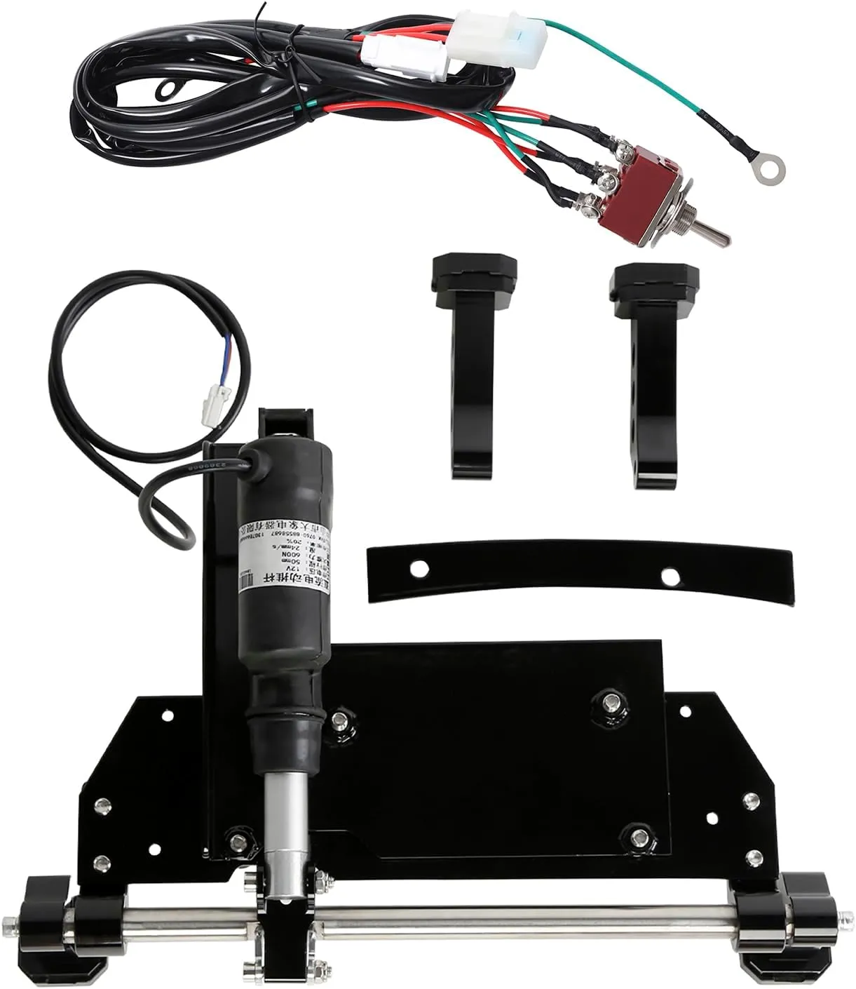 TCT-MOTORPARTS Adjustable Rear Air Ride Suspension Kit & Electric Center Stand Fit for Harley Harley Touring Bagger Electra Glide Street Glide Road Glide Ultra Classic 2009-2016
