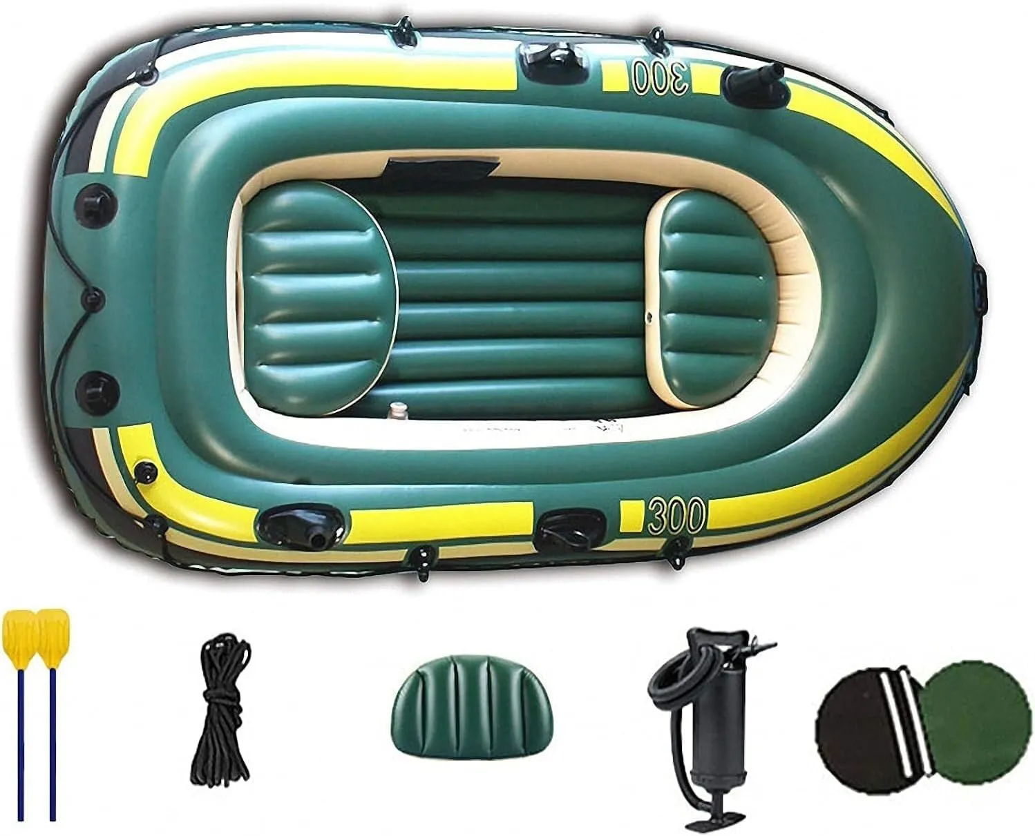 TEmkin Adult Inflatable Kayak Rubber Dinghy, Inflatable Raft, Fishing Kayak, Thickened Fishing Folding Drift