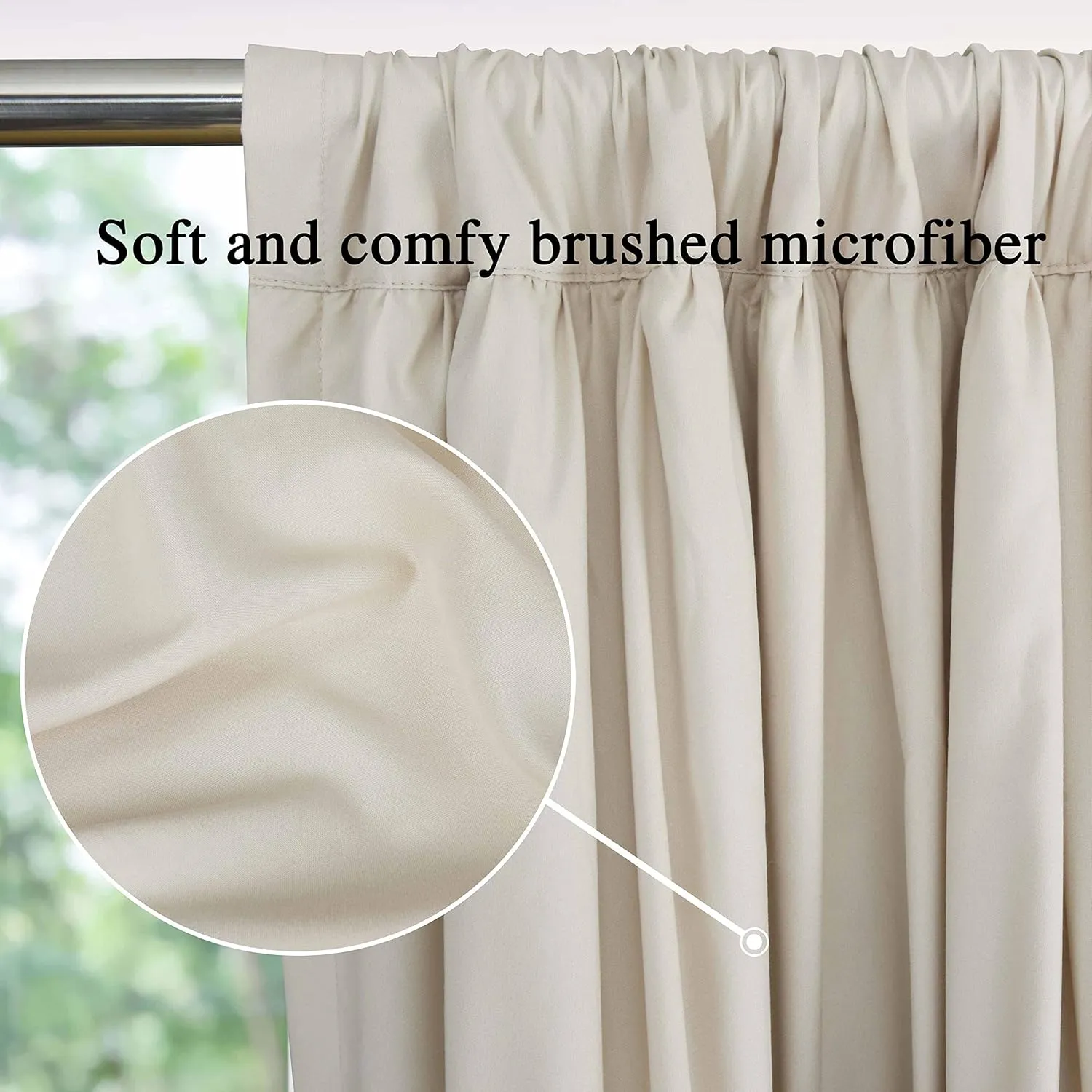 Thermal Insulated Blackout Window Curtains, 54" W x 84" L (Pair), Boho Ruched Window Treatments with 3 Rows of Butterfly Flowers, Rustic Rod Pocket Drapes for Room, Camel (LQ-30)