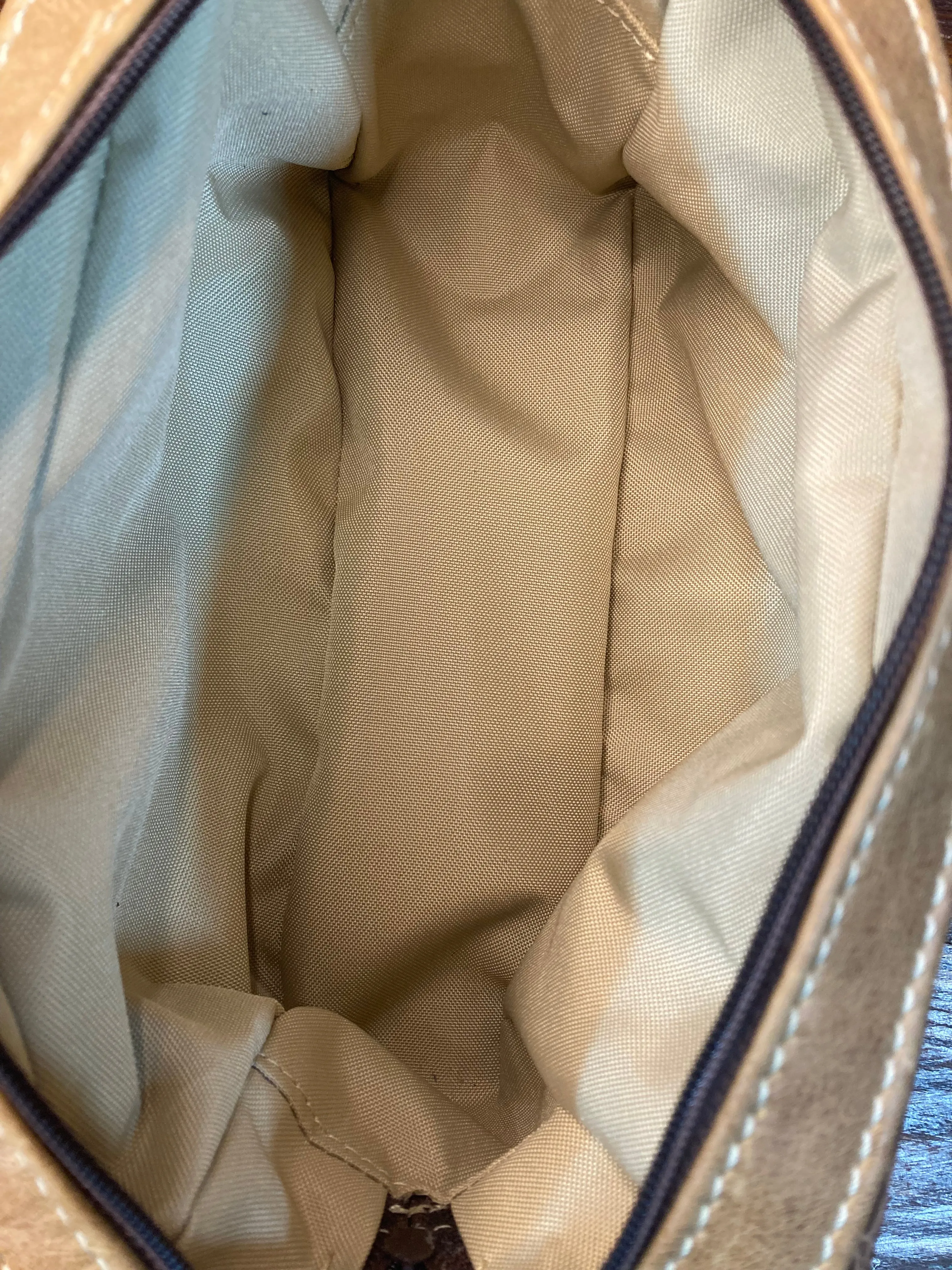 Toiletry/Cosmetic Bag/Shaving Kit - Brown Reptile Embossed and Tan Leather