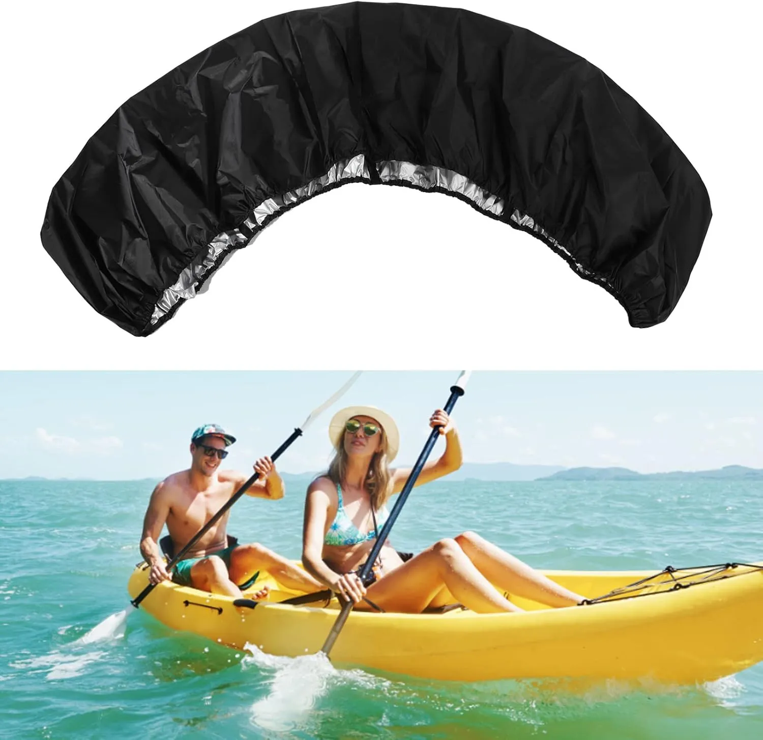 Topyond Kayak Cover, Waterproof, UV Proof Boat Cover, Oxford Cloth Lightweight Canoe Cover, Ideal for Beach or Backyard Use