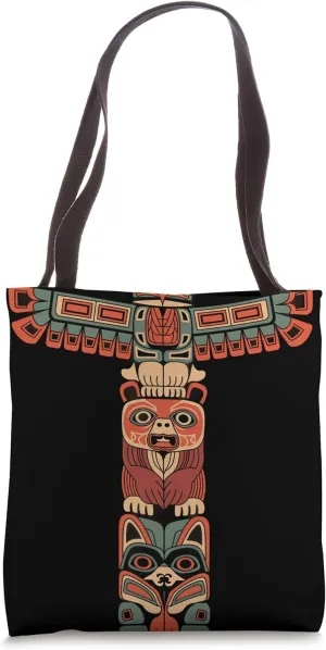 Totem Pole Indian Tribal Art Native American Tote Bag