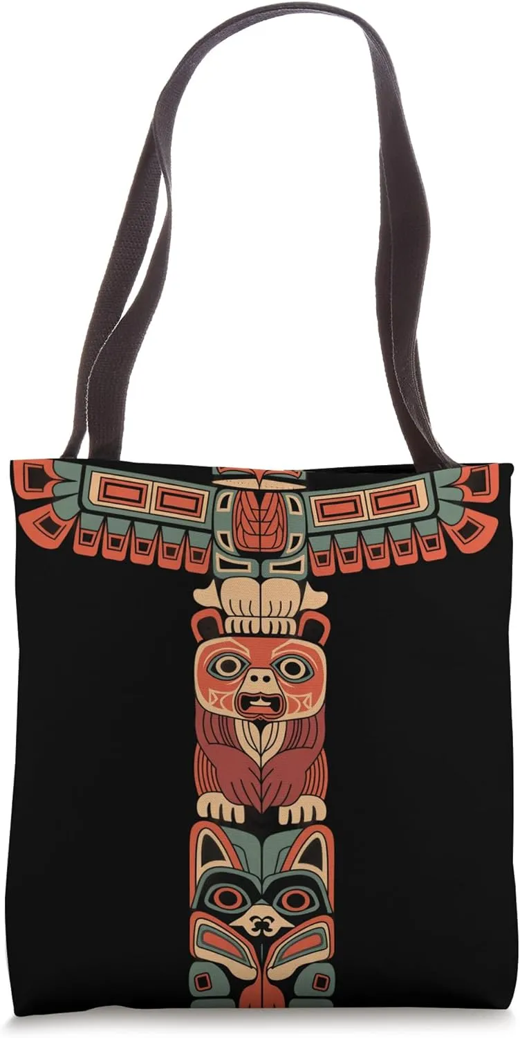 Totem Pole Indian Tribal Art Native American Tote Bag