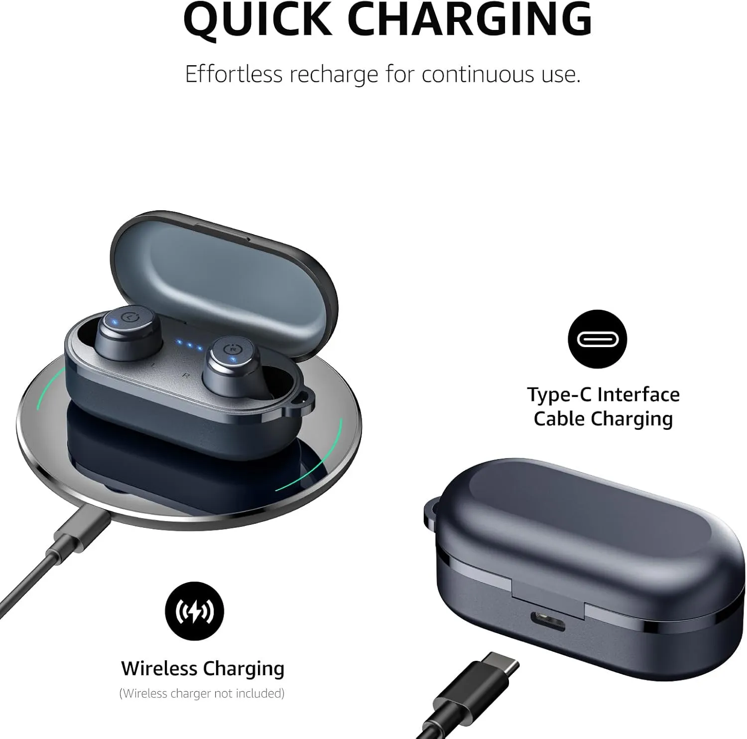 TOZO T10 Wireless Earbuds Bluetooth 5.3 Headphones, App Customize EQ, Ergonomic Design, 55H Playtime, Wireless Charging Case, IPX8 Waterproof Sound in-Ear Headset, 2025 New Version