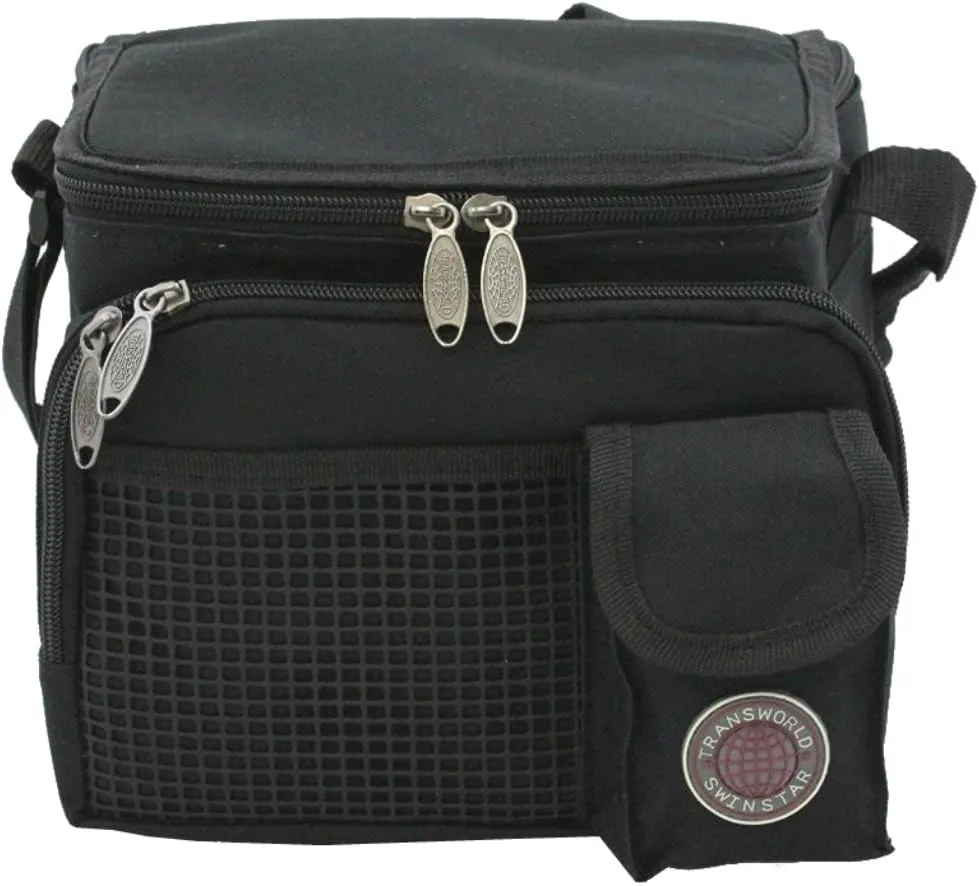 Transworld Durable Deluxe Insulated Lunch Cooler Bag (Many Colors and Size Available) (9" x 7" x 8", Black)