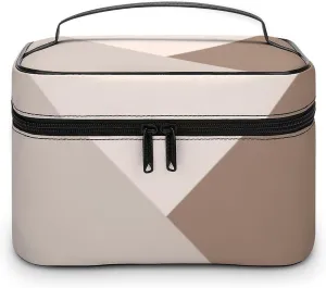 Travel Makeup Bag, Taupe Beige Cream Cosmetic Bags for Women Large Capacity Waterproof Toiletry Bag Make up Organizer