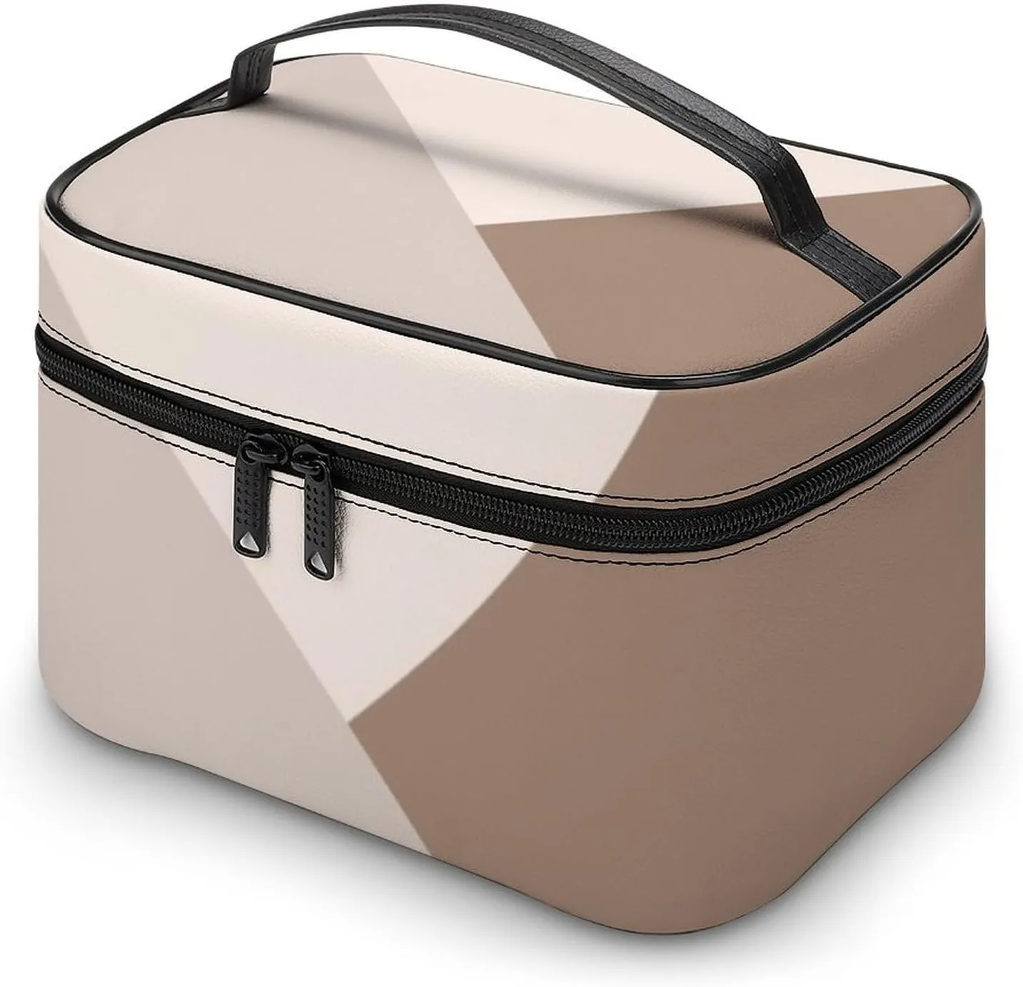 Travel Makeup Bag, Taupe Beige Cream Cosmetic Bags for Women Large Capacity Waterproof Toiletry Bag Make up Organizer
