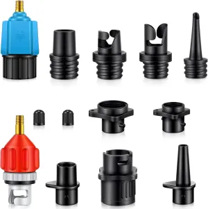 Treela Inflatable Air Pump Adaptor Compatible with SUP Inflatable Car Air Compressor Valve Adaptor with 9 Valve Nozzle for Paddle Board Boat