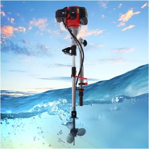 Trolling Motor,Outboard Motor, 2.3 Horsepower 2-Stroke Heavy Duty Gas-Powered Outboard Motor， 52cc Outboard Boat Engine， W/CDI System for Kayak, Inflatable Fishing Boats