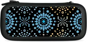 Turquoise Dot Pattern Hard Shell Travel Case with Rope 15 Game Card Pockets Compatible with Switch Protective