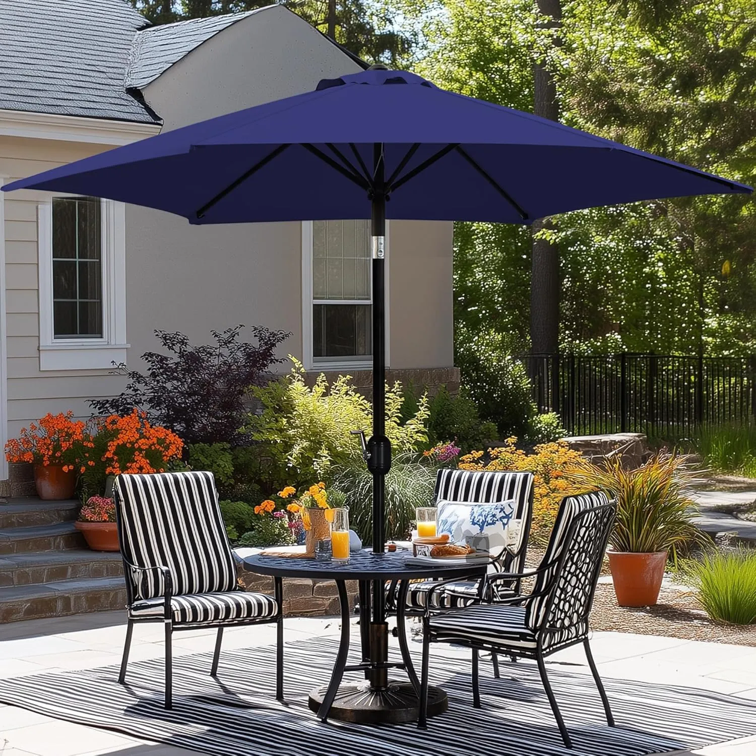 Umbrella Navy Augmented reality Market Heavy discount with 9FT Yaheetech & Crank, Umbrella, Tilt Patio Blue
