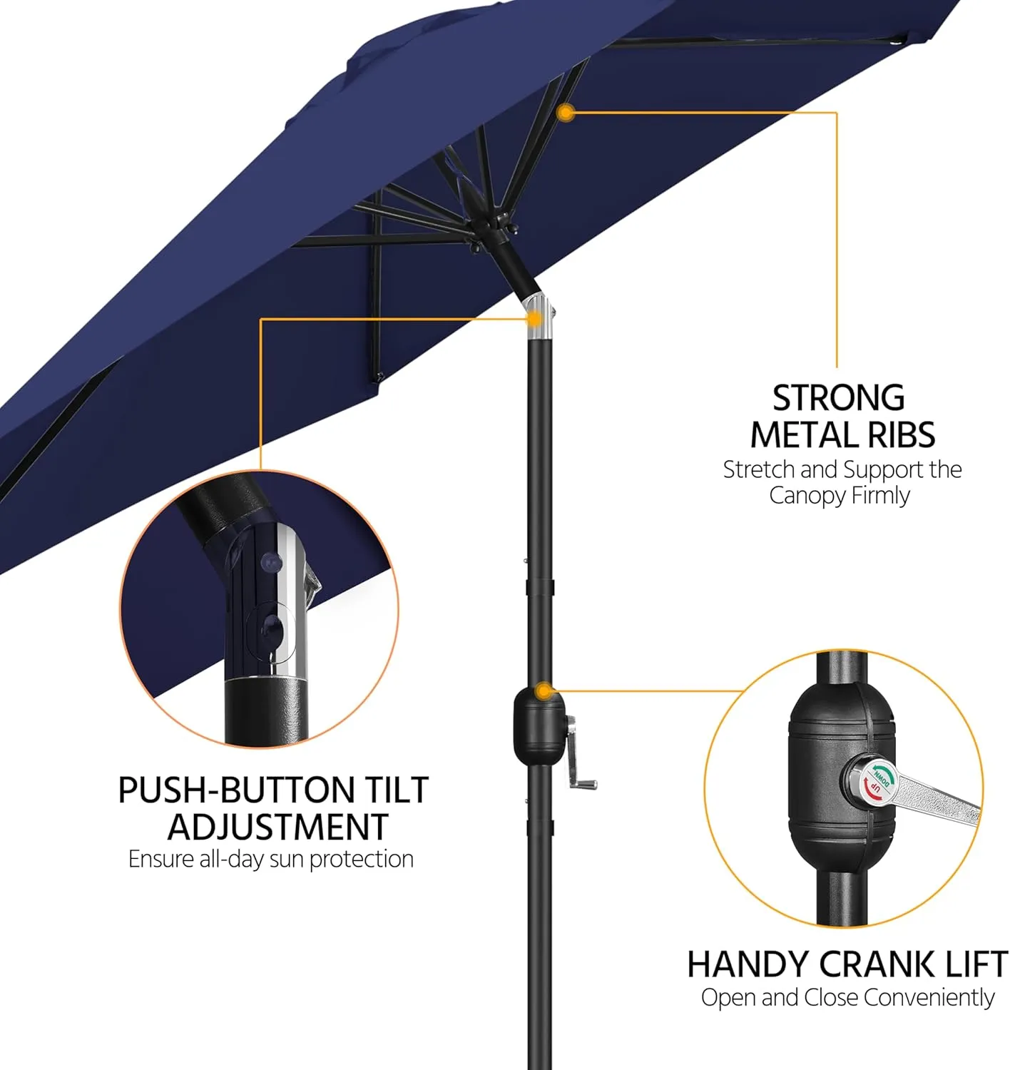 Umbrella Navy Augmented reality Market Heavy discount with 9FT Yaheetech & Crank, Umbrella, Tilt Patio Blue