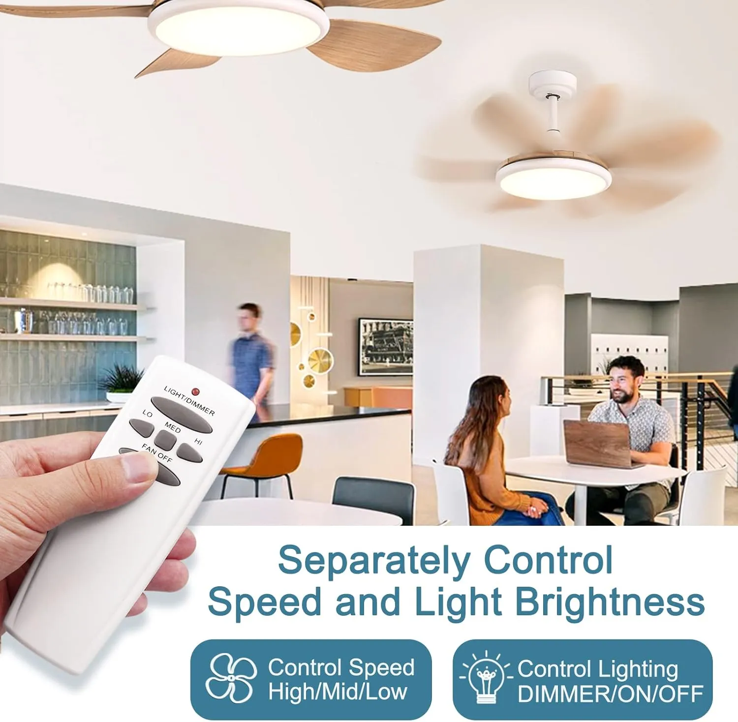 Universal Ceiling Fan Remote Control Kit Dimmable, Replacement for Hampton Bay,Hunter, Honeywell, Westinghouse FAN-28R Fan-HD CHQ7078T UC7078T L3H2010FANHD L3H2014FANHD RR7079T Fan-HD5
