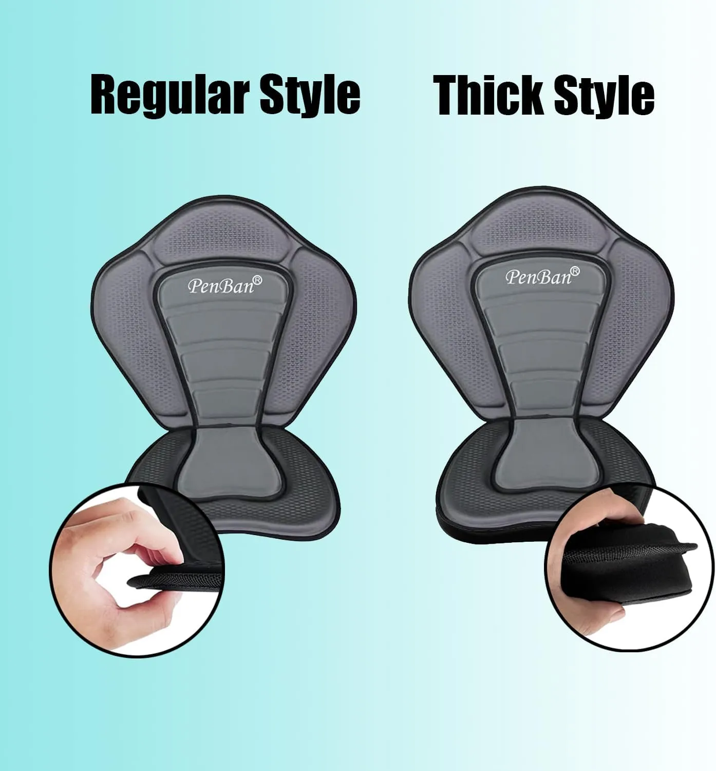 Universal Deluxe Kayak Seat Cushion with Storage Bag for Kayak,Padded Boat,SUP,Canoe,Fishing Boat,Seats with 4 Adjustable Straps