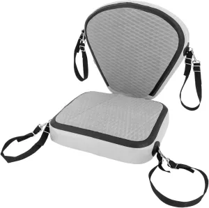 Universal Kayak Seat with Back Support - Comfort EVA Padded Cushion for Kayaking, Canoeing, Rafting & Fishing - Adjustable Straps for Enhanced Durability and Stability (Grey)