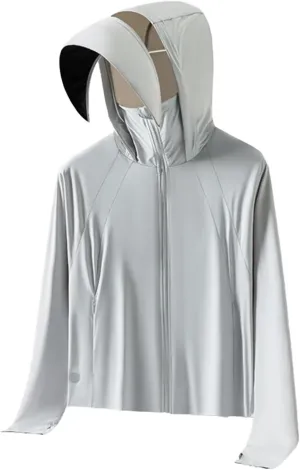 UPF 50  UV Women's Sun Protective Jacket Full Zip Sun Protection Clothing Lightweight Long Sleeve Hoodie Sun Shirt