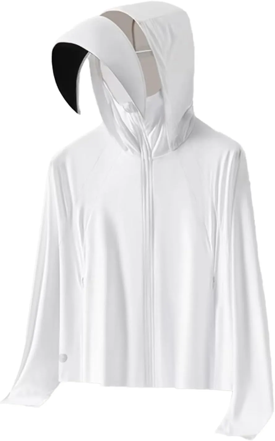 UPF 50  UV Women's Sun Protective Jacket Full Zip Sun Protection Clothing Lightweight Long Sleeve Hoodie Sun Shirt