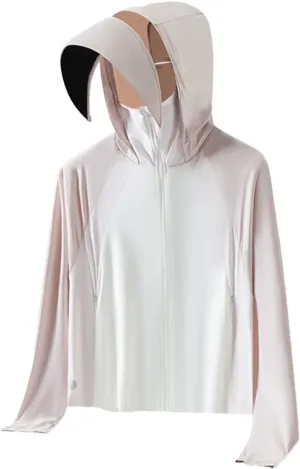 UPF 50  UV Women's Sun Protective Jacket Full Zip Sun Protection Clothing Lightweight Long Sleeve Hoodie Sun Shirt