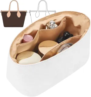 Upgraded Tote Bag Organizer Insert Compatible with LV Neverfull BB, Lightweight Dupontpaper Purse Insert for Women Handbag with Pockets (White, BB)