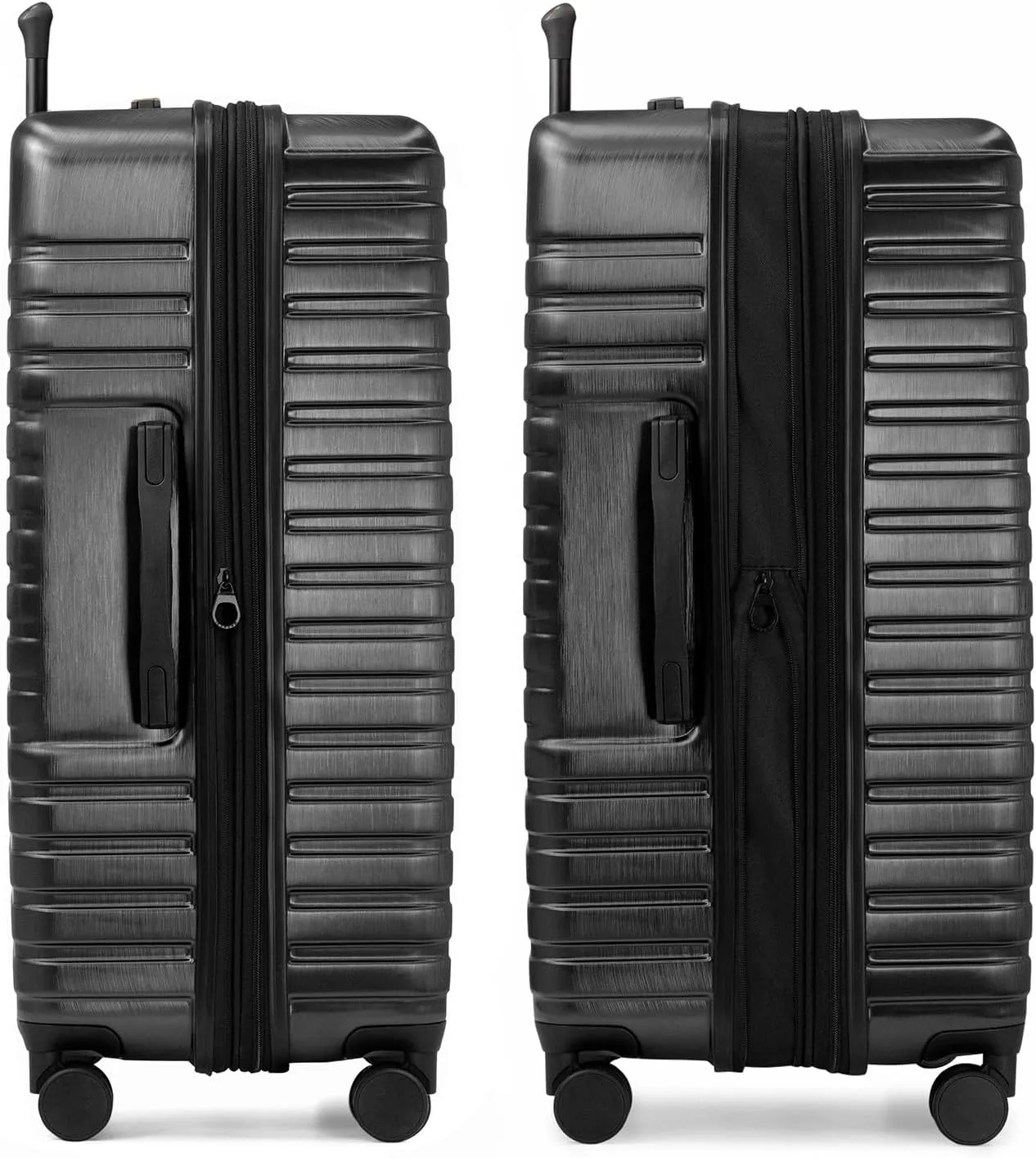 U.S. Traveler Boren Polycarbonate Hardside Rugged Travel Suitcase Luggage with 8 Spinner Wheels, Aluminum Handle, Black, Checked-Large 30-Inch