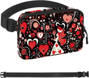 Valentine's Day Flower Love-289 Crossbody Fanny Pack for Men&Women,Belt Bag for Travel Casual Walking Running Hiking Cycling