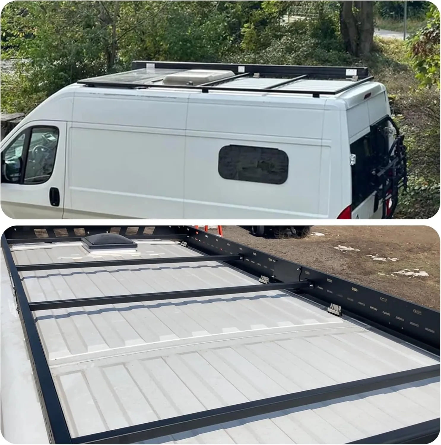 Van Roof Rack Mount Kit,Mushroom Head Holder Roof Rack Brackets,304 Stainless Steel Van Roof Rack for ProMaster, Boxer, Jumper, Ducato,Movano (4)