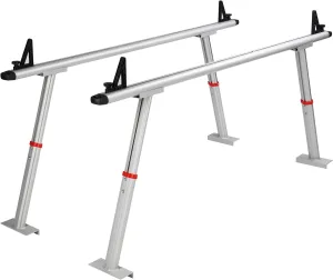 VEVOR Truck Rack, 19-34in Adjustable Height Ladder Rack for Truck, Aluminum 800 lbs Capacity with 8 Non-Drilling C-Clamps, Heavy Duty Truck Bed Rack Two-Bar Set for Kayak, Surfboard, Lumber, Ladder