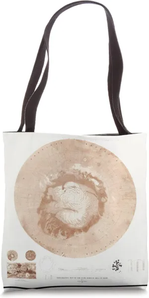 Vintage Mars North Pole Topography Map (1977) Tote Bag