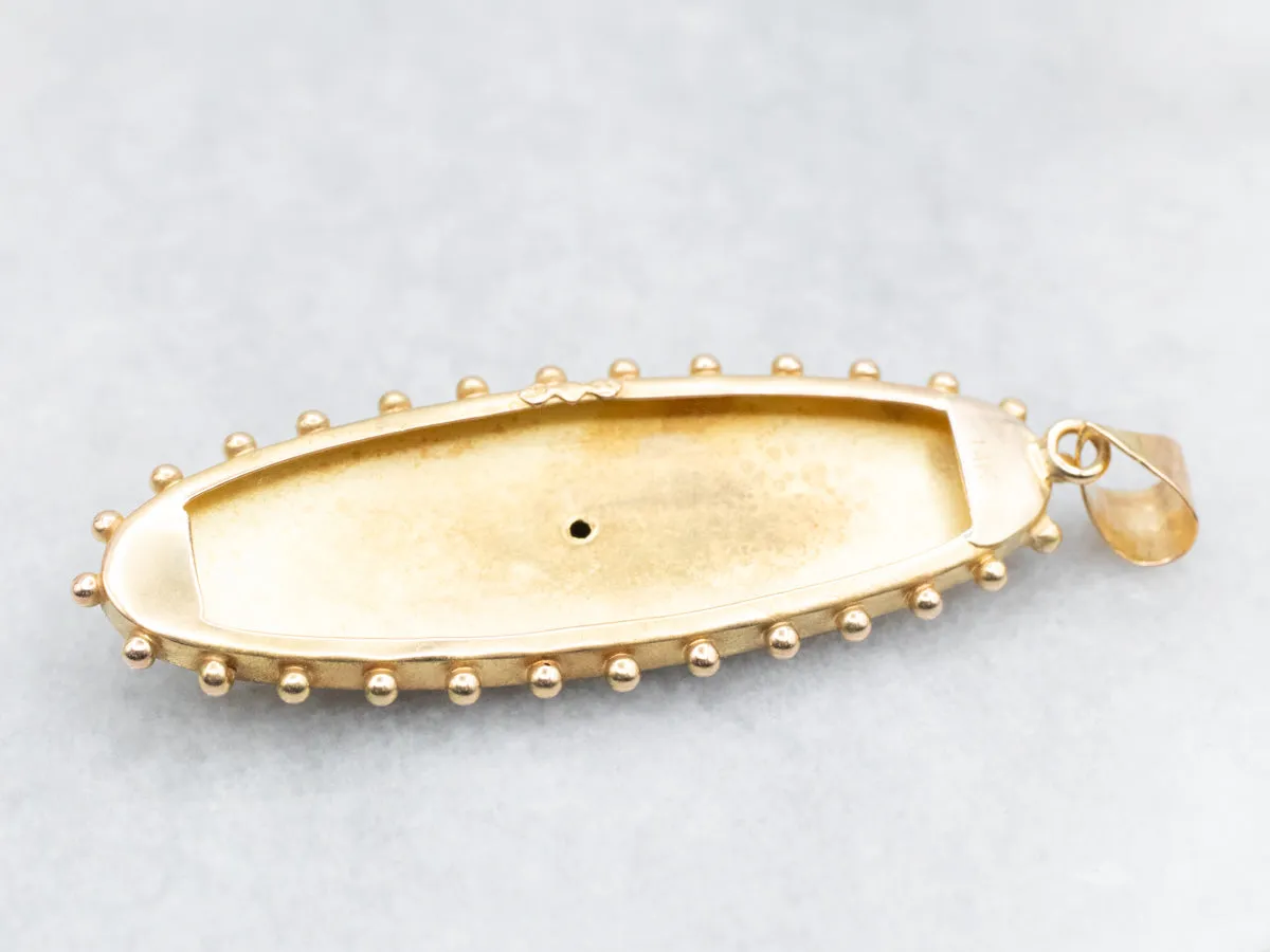Vintage Ornate Floral Gold Pendant