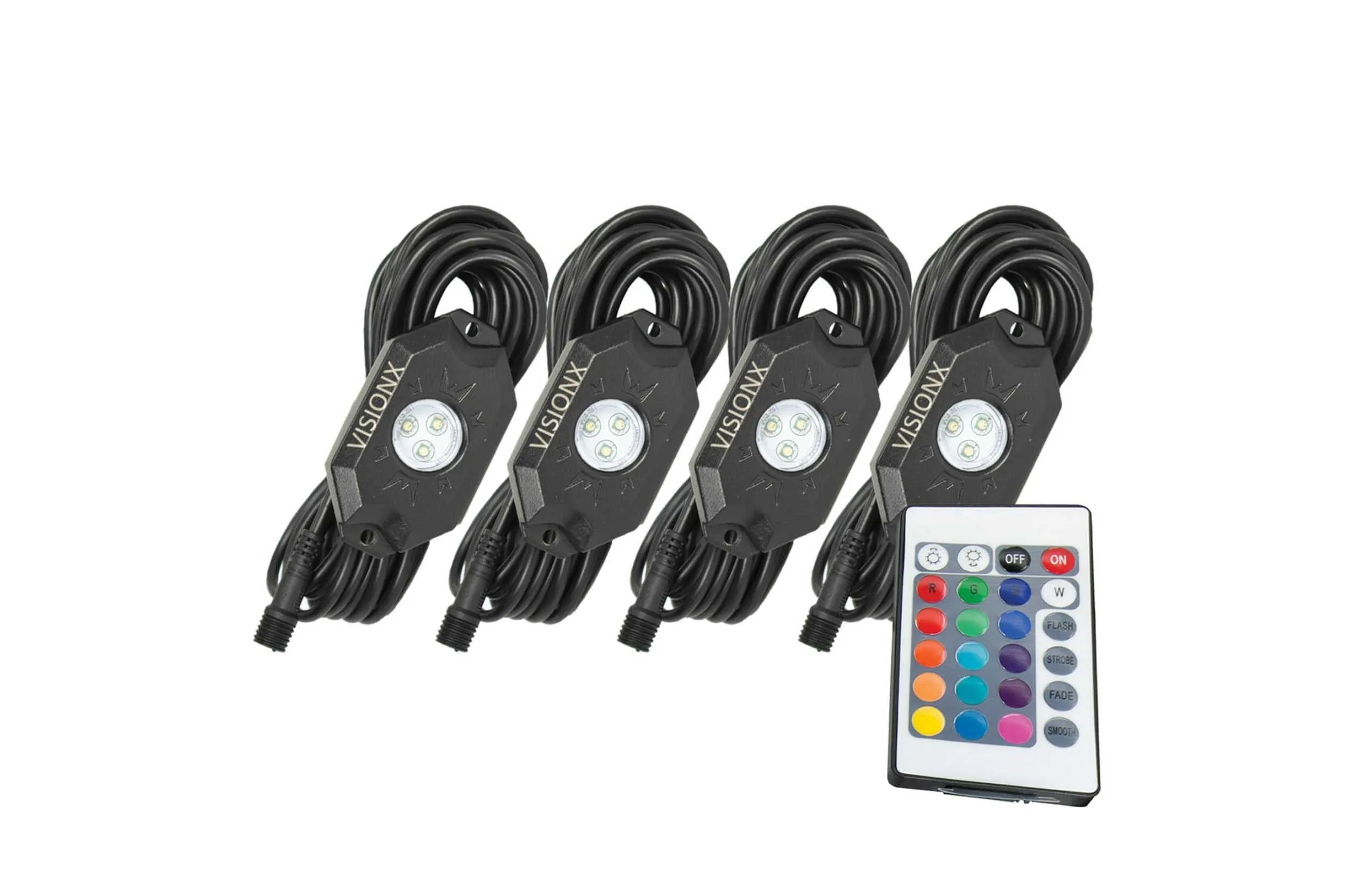 Vision X LED Rock Light System: (9W / 6 Pod Set / RGB w/ Bluetooth Controller)