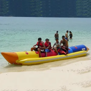 Water Surfing Inflatable Banana Boat, Water Park Amusement Equipment and Multi-Person Flying Fish Inflatable PVC Kayak, Suitable for Adults and Children