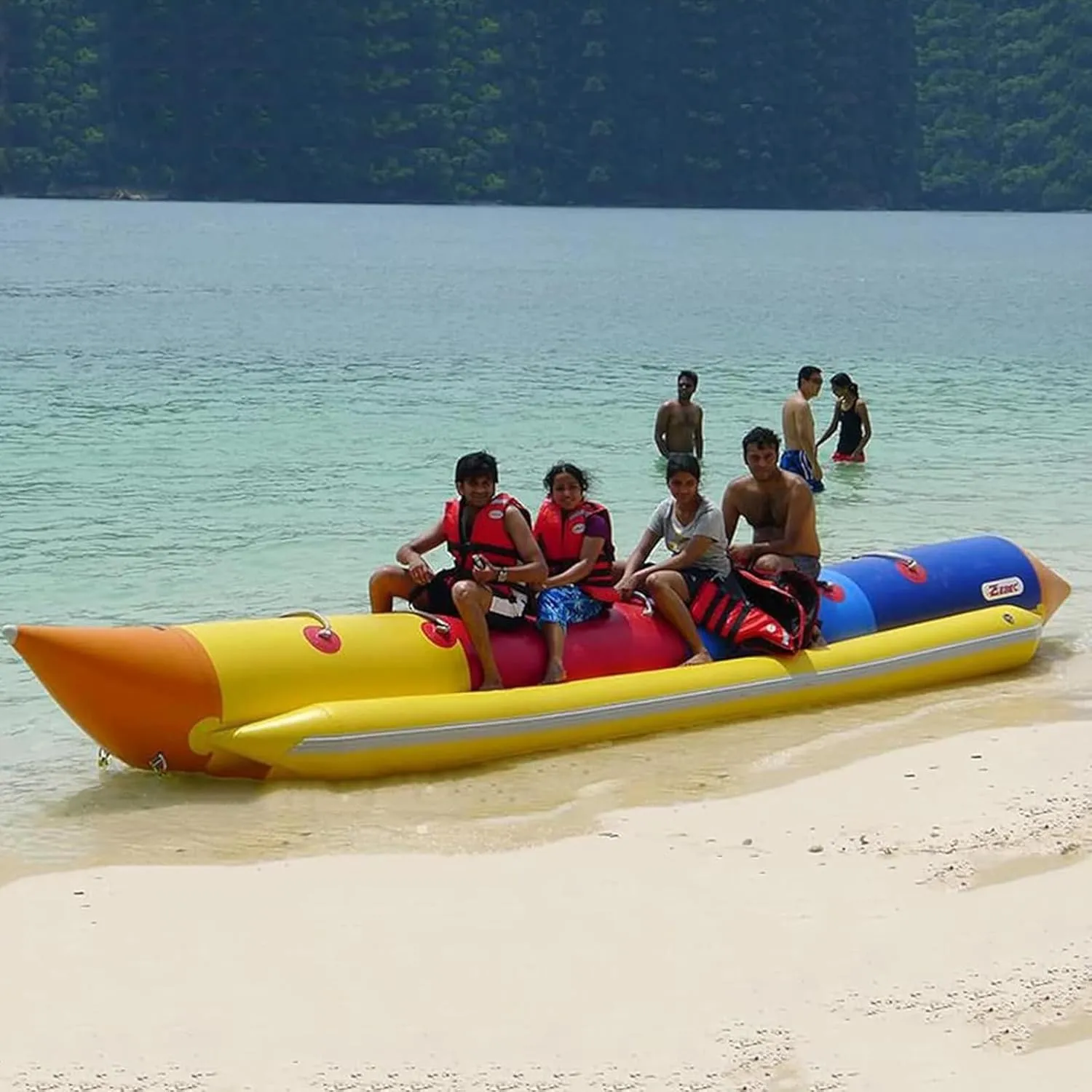 Water Surfing Inflatable Banana Boat, Water Park Amusement Equipment and Multi-Person Flying Fish Inflatable PVC Kayak, Suitable for Adults and Children