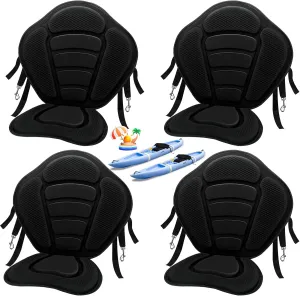 Wesiti 4 Pcs Kayak Seats Thickened Padded Kayak Seat with Back Support for Sit on Top Padded Fishing Boat Seat Paddle Canoe Seat Soft Cushion for Kayaking Rafting Fishing Canoeing Boating Supplies
