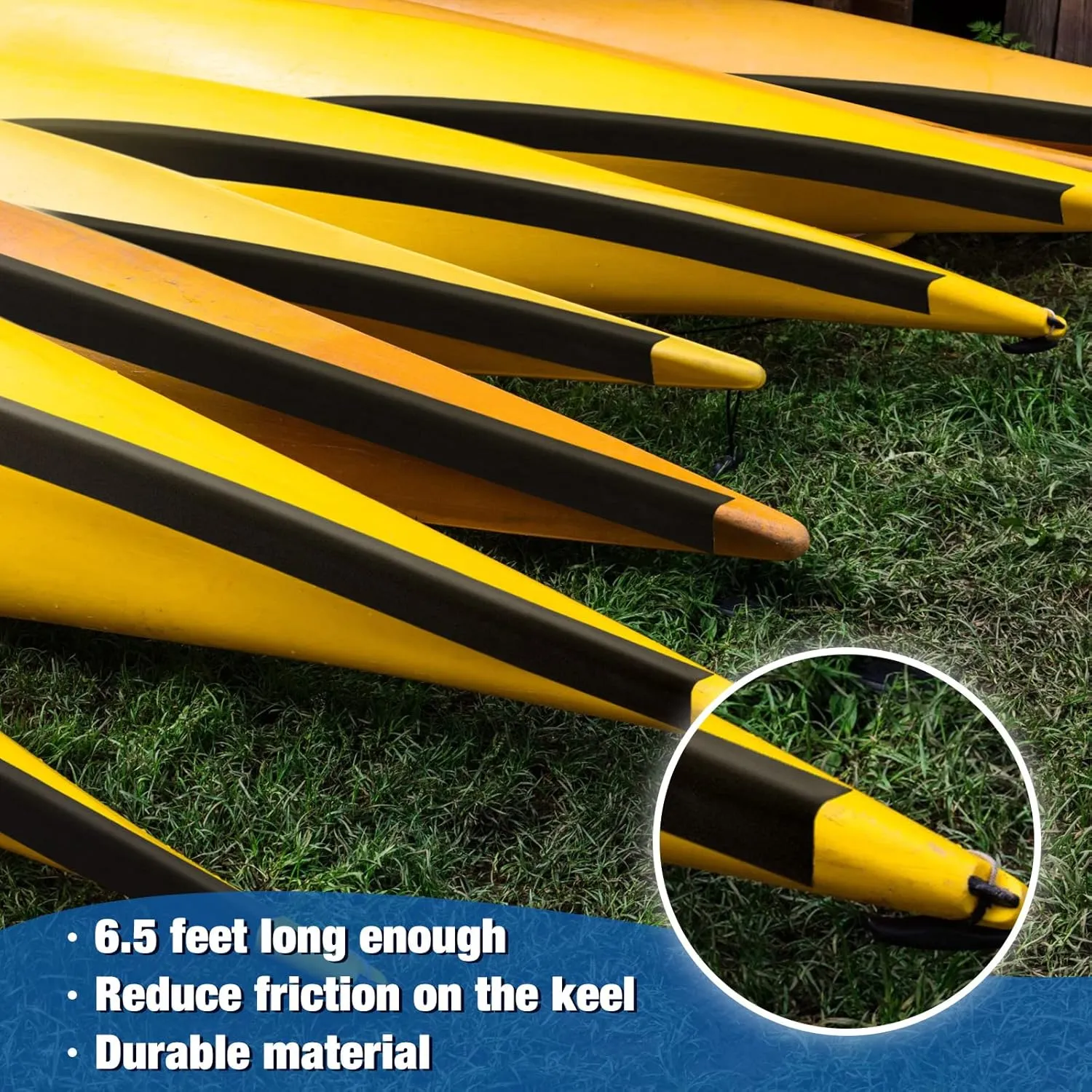 Wesiti Boat Keel Guard 6.58 ft Long 4 Inch Wide Kayak Repair Patch Fiberglass Repair Kit for Hull DIY Protector Accessories