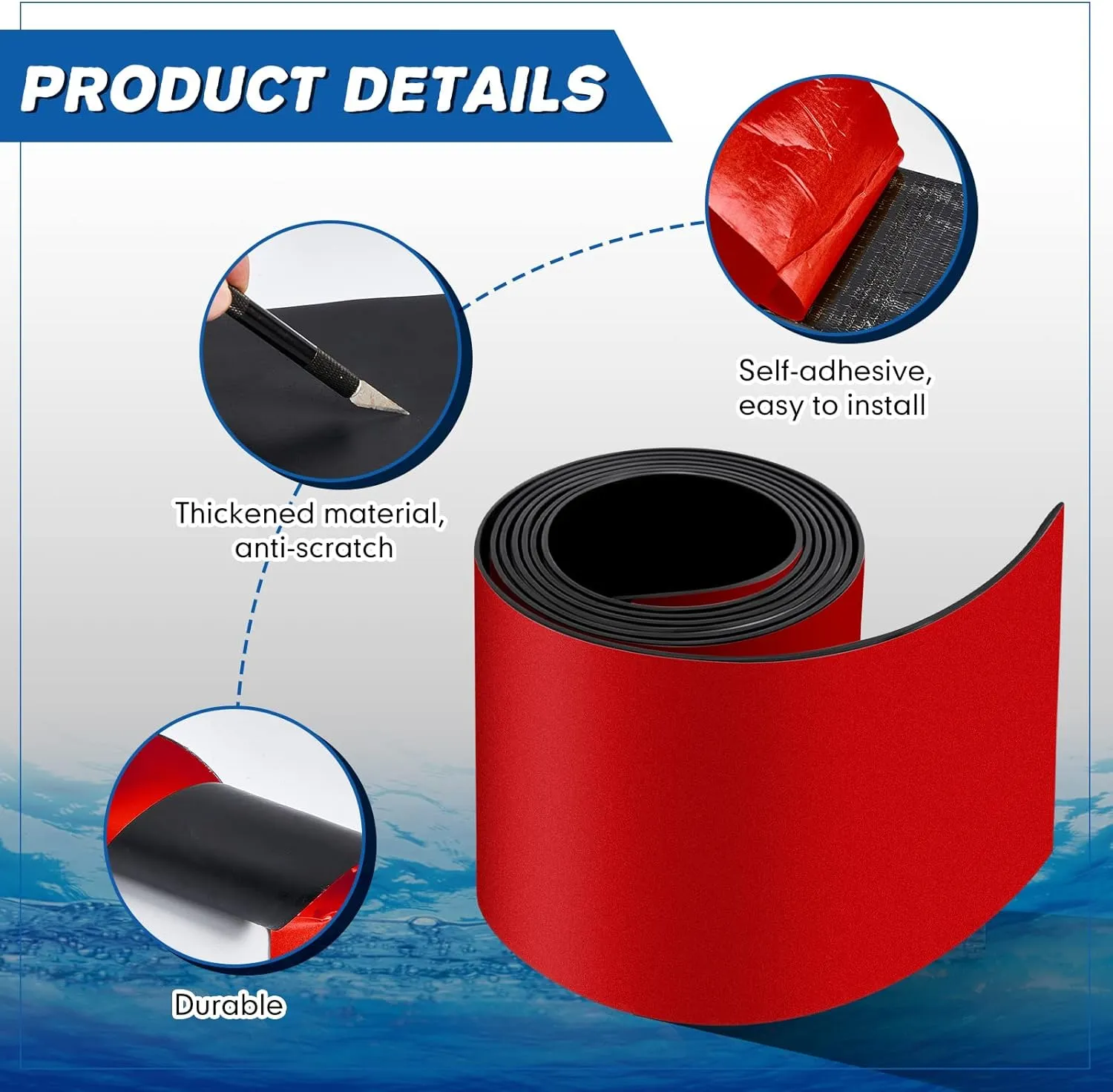 Wesiti Boat Keel Guard 6.58 ft Long 4 Inch Wide Kayak Repair Patch Fiberglass Repair Kit for Hull DIY Protector Accessories