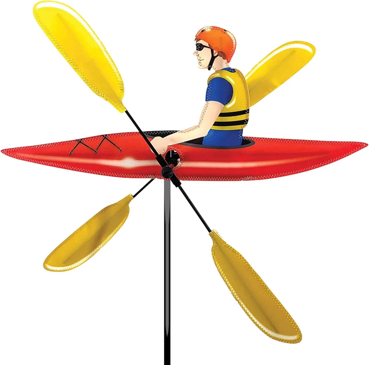 Whirligig Spinner Kayak 20" – Outdoor Adventure-Themed Design, Weather-Resistant Outdoor Decor, Durable & Lightweight for Patios, Yards, and Gardens - Eye-Catching Wind Spinner