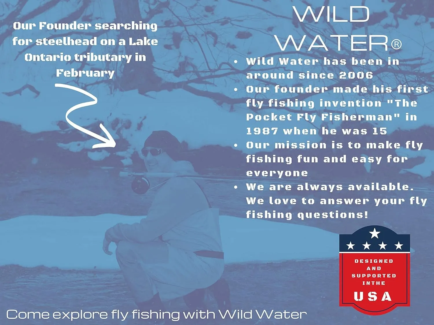 Wild Water Fly Fishing AX Series Fly Rod | IM8 Graphite Blank | 3/4/5/6/7/8/9/10/12 wt Rods | 5’6”/7/8/9/10/11 ft | Lightweight Pole Medium Fast Action