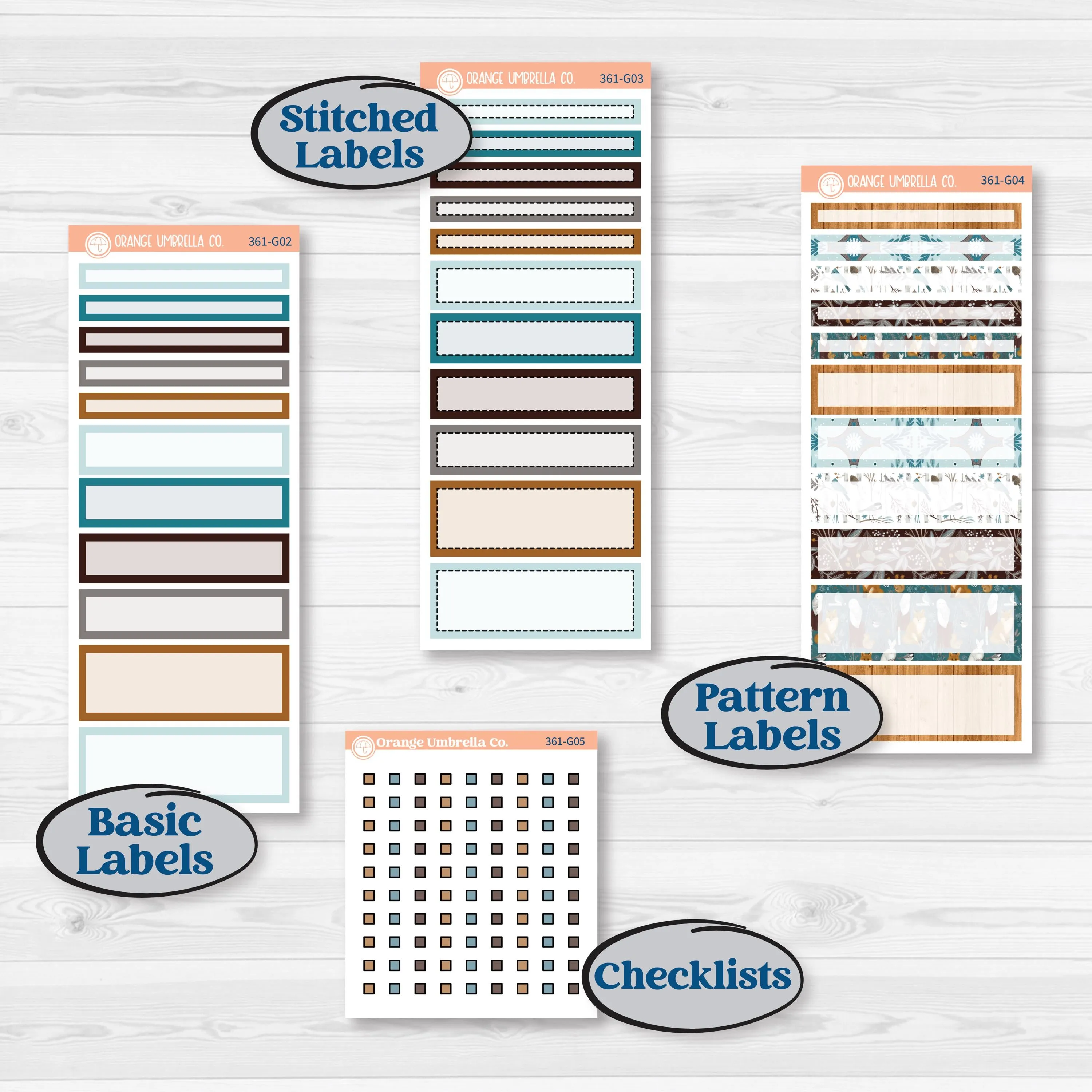 Winter Animal Kit | A5 Compact Vertical Planner Kit Stickers for Erin Condren | Woodland Charm | KIT-361-G