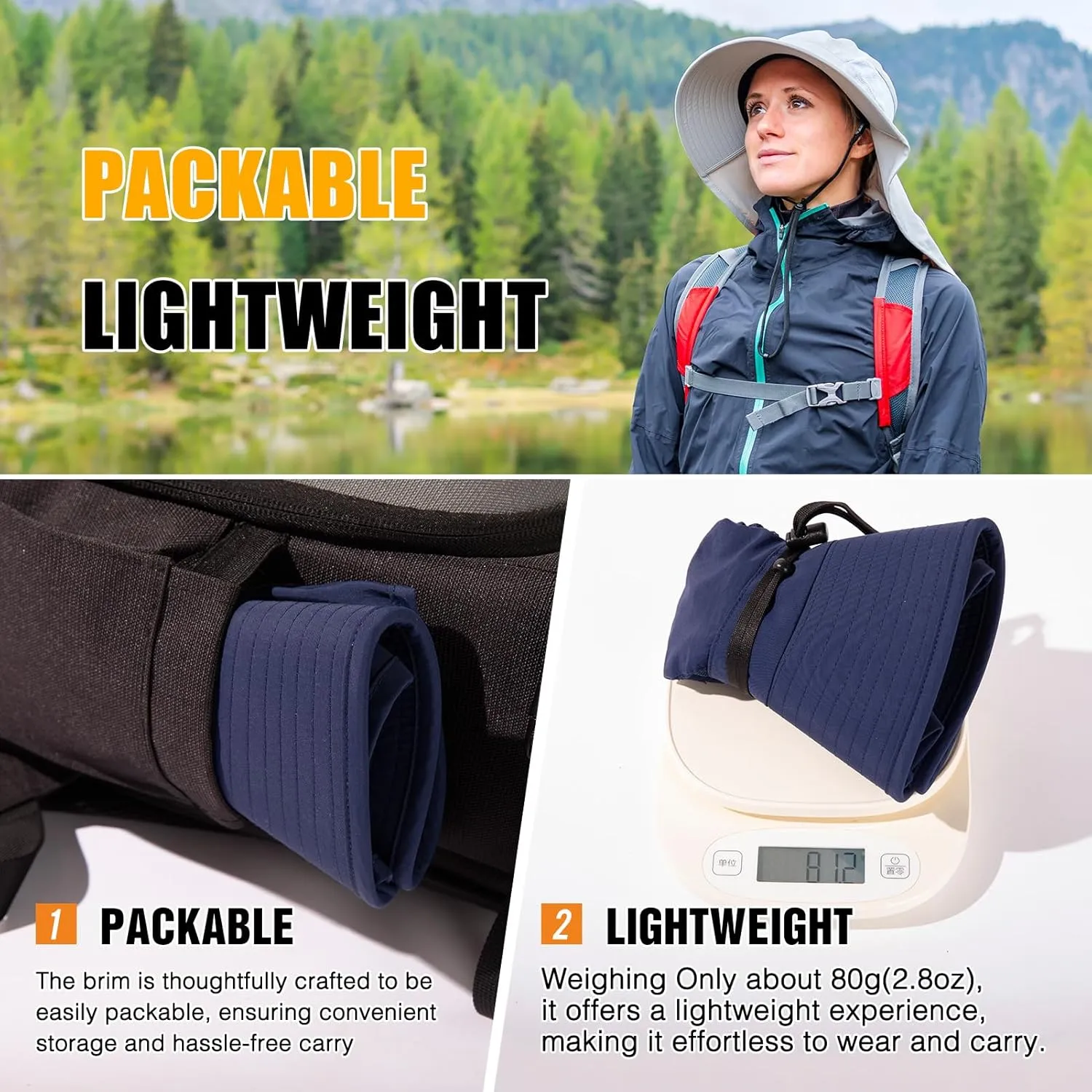 Women's Flap Ponytail UV 50 Packable Mesh Sun Fishing Beach Hiking Oversized XL XXL Hat