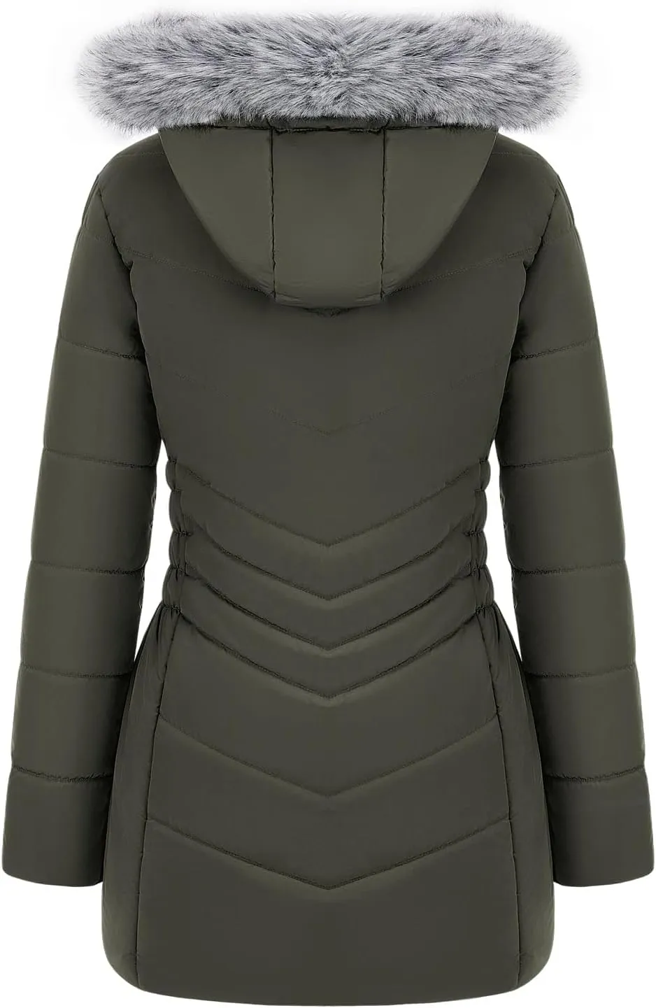 WULFUL Women's Winter Coats Long Warm Thicken Puffer Jackets Outwear With Removable Fur Hood