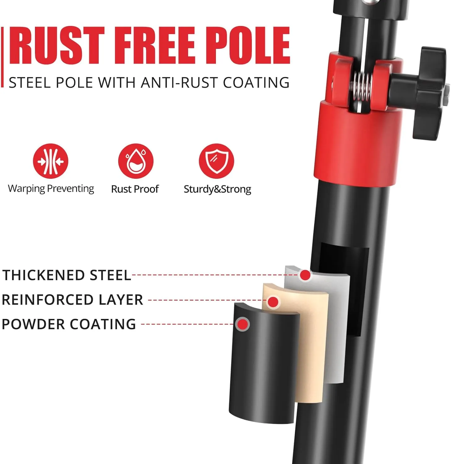 XINQIAO Cabinet Jacks for Installing Cabinets, Heavy Duty Third Hand Tools Adjustable Support Pole from 18.5 IN to 29.5 IN, 2 PCS