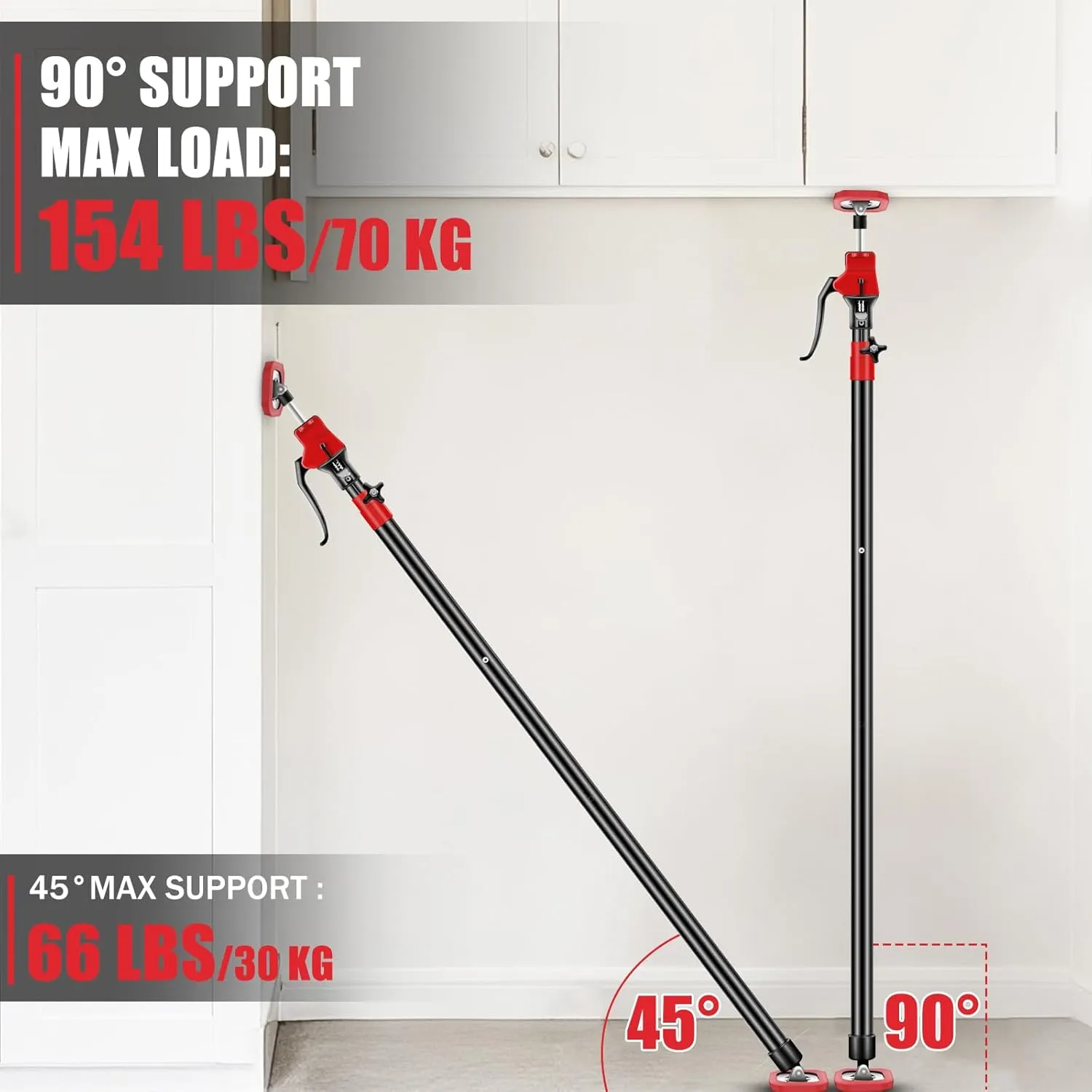 XINQIAO Cabinet Jacks for Installing Cabinets, Heavy Duty Third Hand Tools Adjustable Support Pole from 18.5 IN to 29.5 IN, 2 PCS