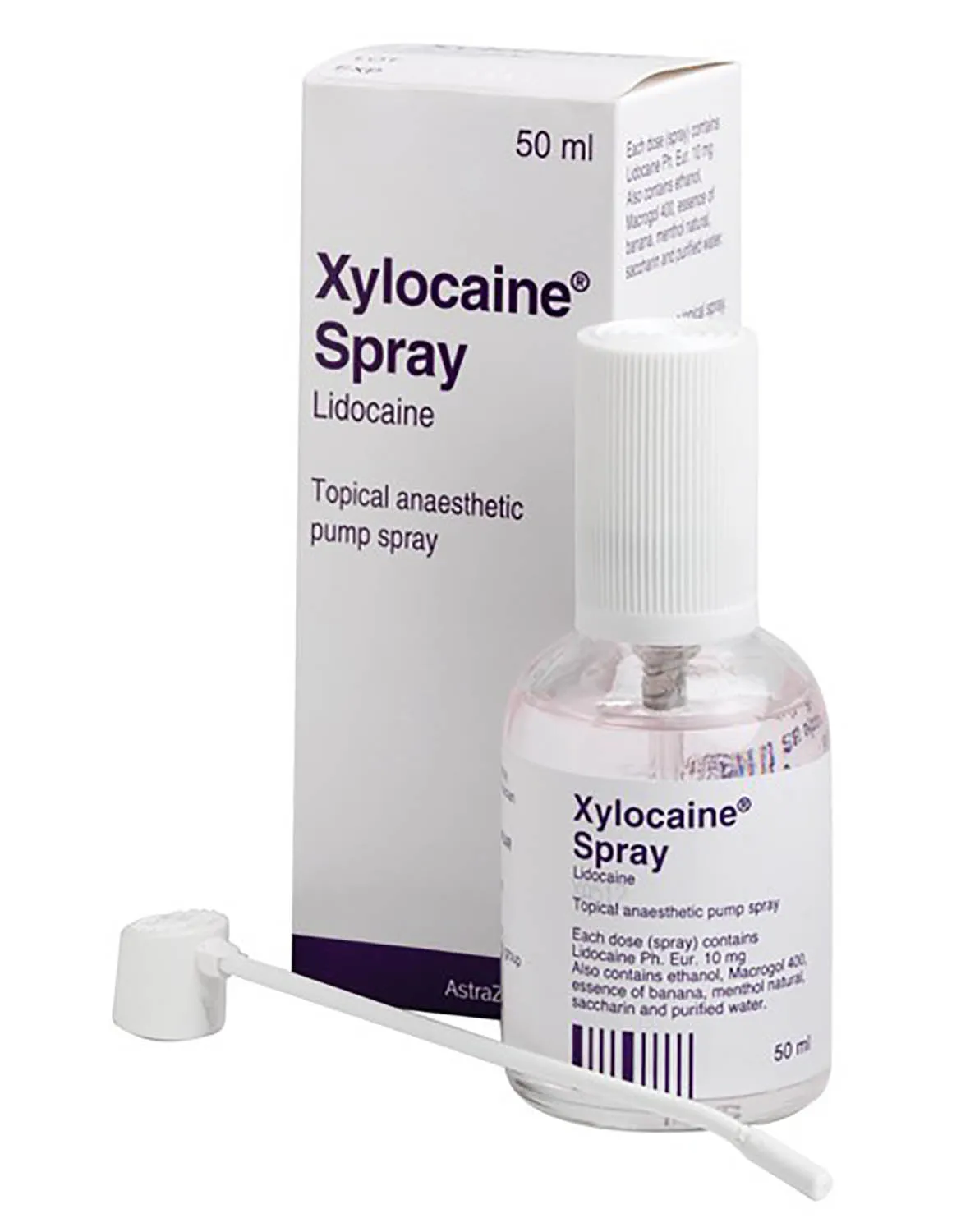 Xylocaine Pump Spray Nozzle 50x230mm - Pain Relief with Lidocaine Hydrochloride