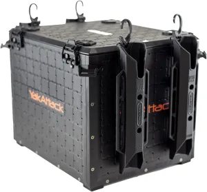 YakAttack BlackPak Pro 13" x 16" Kayak Fishing Crate with 4 Rod Holders - Black | Tackle Storage Box & Gear Organizer for Kayaks | Lightweight, Durable & Customizable Marine Accessory | Made in USA