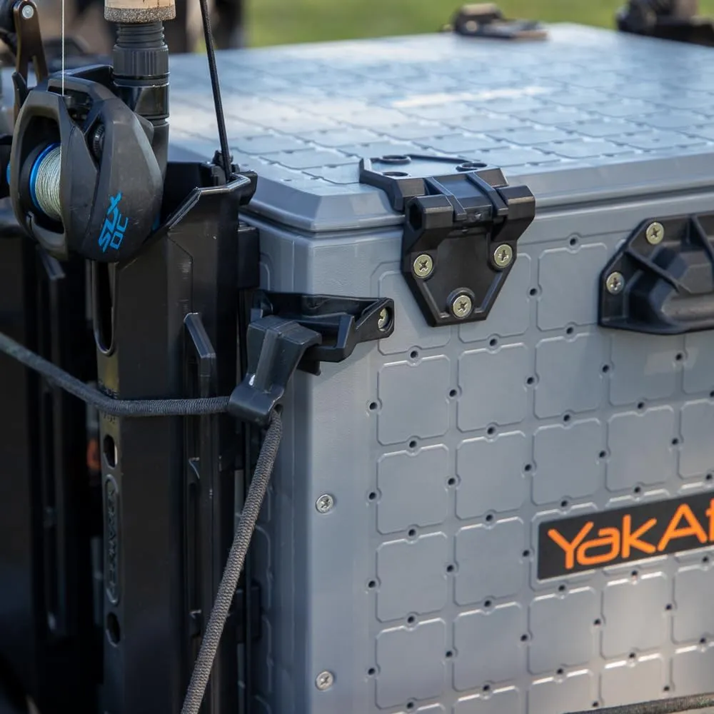 YakAttack BlackPak Pro 16" x 16" Kayak Fishing Crate with 6 Rod Holders - Battleship Grey | Tackle Storage Box & Fishing Gear Organizer | Lightweight, Durable & Customizable Kayak Fishing Accessory