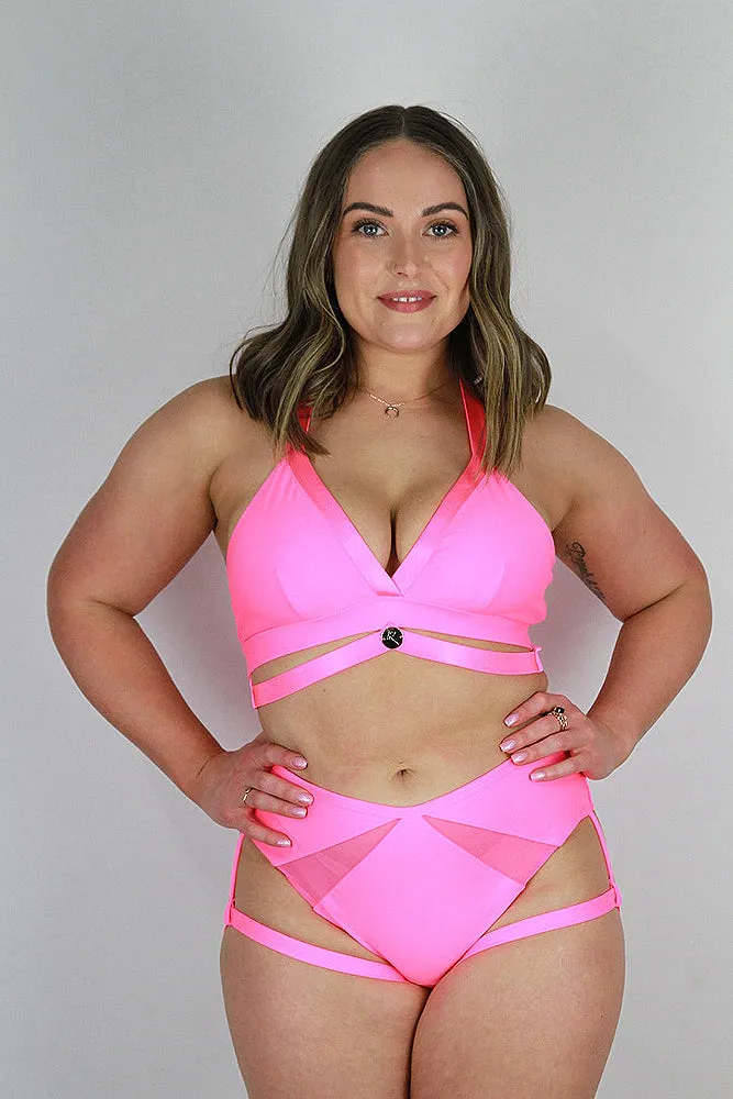 Yasmin Plunge Bralette – HOT PINK