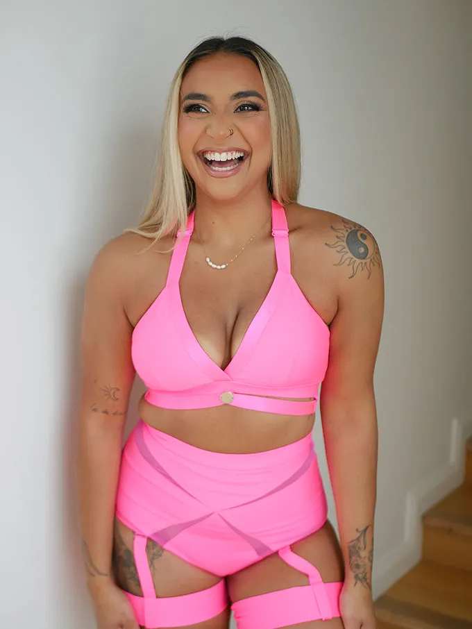 Yasmin Plunge Bralette – HOT PINK