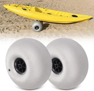 YIYIBYUS Beach Inflatable Wheels, 16" Replacement Balloon Wheels 16 Inch Big Beach Sand Tires DIY Beach Wheels for Kayak Dolly Canoe Carts Buggy (2-Pack)