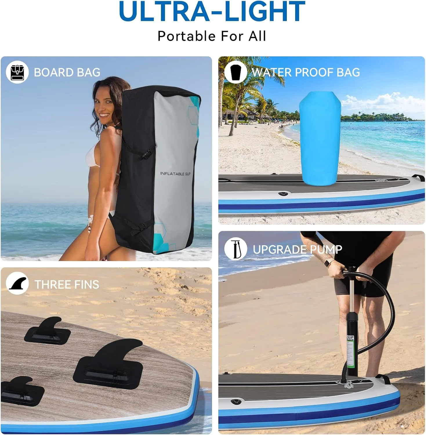 YUSING Inflatable Stand Up Paddle Board with Kayak Seat, Non-Slip Deck SUP Paddle Board with Premium Kayak, Portable Standing Boat for Youth & Adult